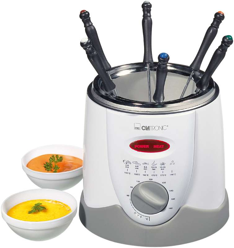 Clatronic Ffr 2916 freidora capacidad 1 litro 6 tenedores de fondue 900 w blanco 2l fr2881 frr2916 1l 840w