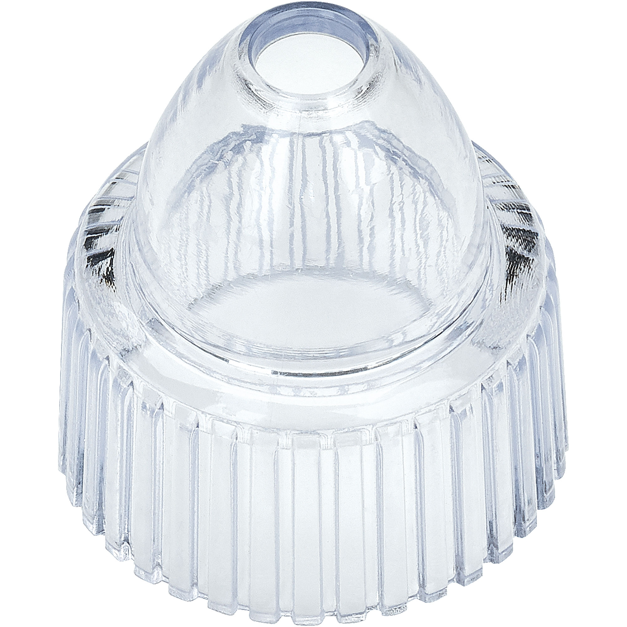 Przezroczysta plastikowa nakładka do odkurzacza porów z żebrami.