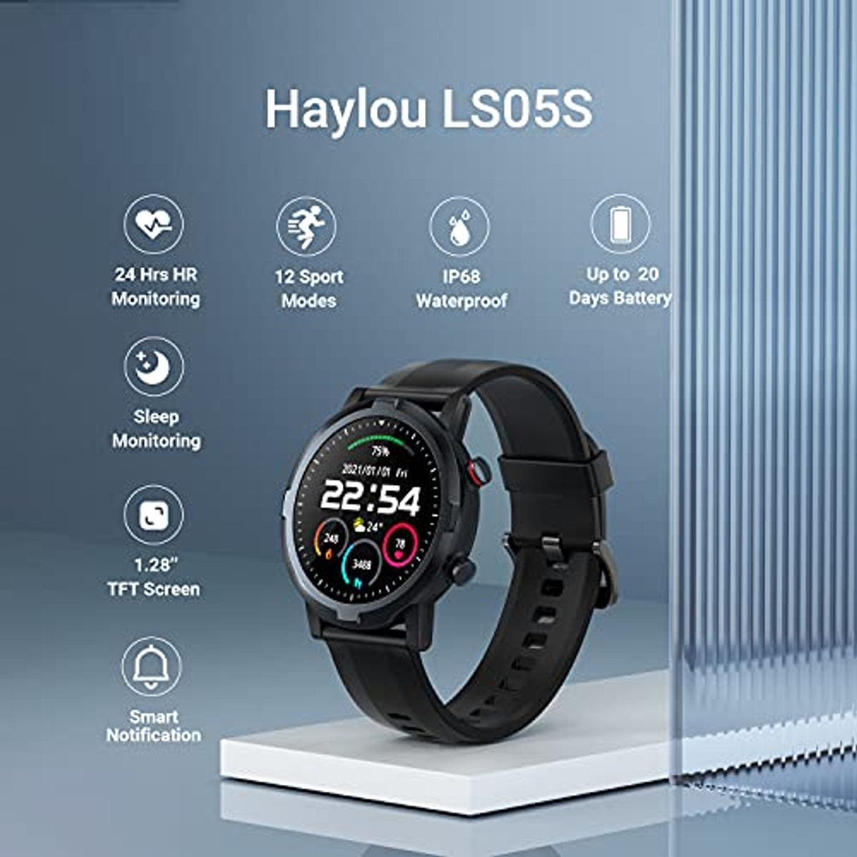 Smartwatch Schwarz LS05S silikon, HAYLOU RT