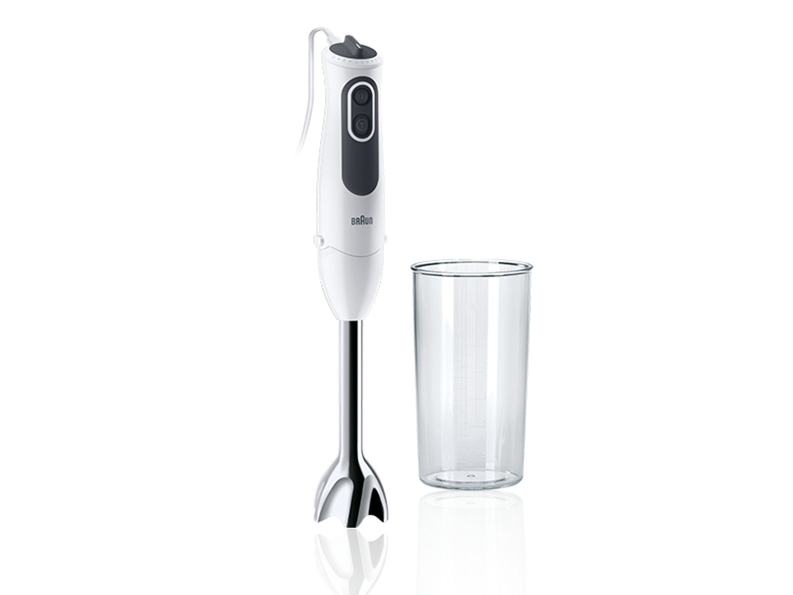 BRAUN HOGAR MQ 3100 SMOOTHIE Weiß/Grau + Watt, ml) 600 Stabmixer (750