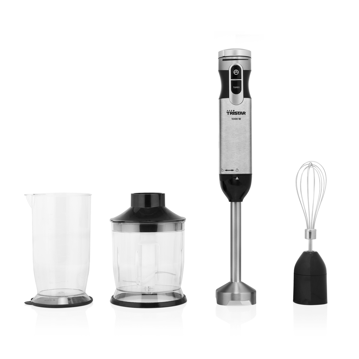 Batidora Tristar Mx4829 de mano 1000 w 0.7 l accesorios varilla set plateada acero inoxidable 1000w 220