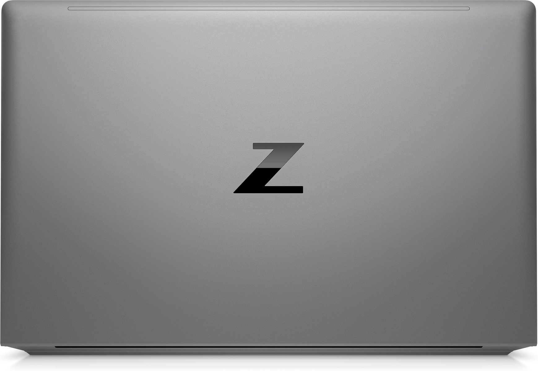 Un portátil con tapa gris y logotipo Z negro.