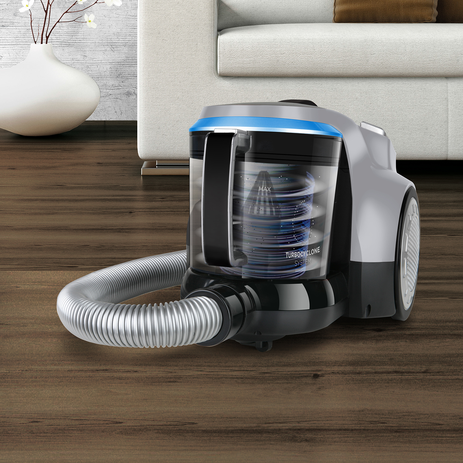 BLACK+DECKER Aspirador sin bolsa Watt, Grigio) Vacuum cleaners, BXVML700E Leistung: 700 maximale