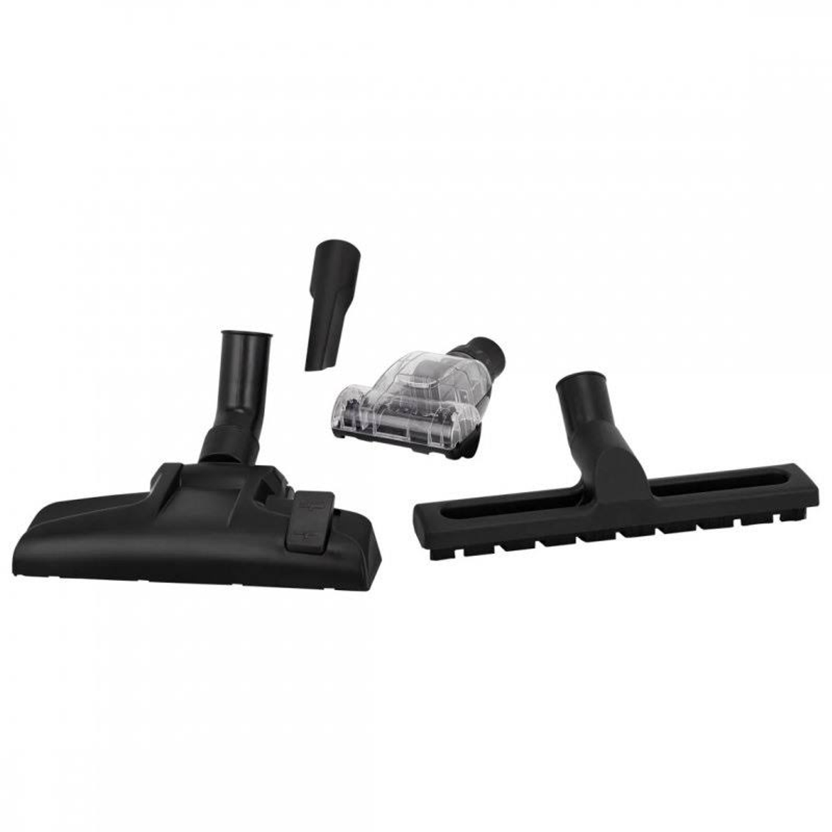 Accesorios de aspiradora. Varias boquillas negras para diferentes usos.