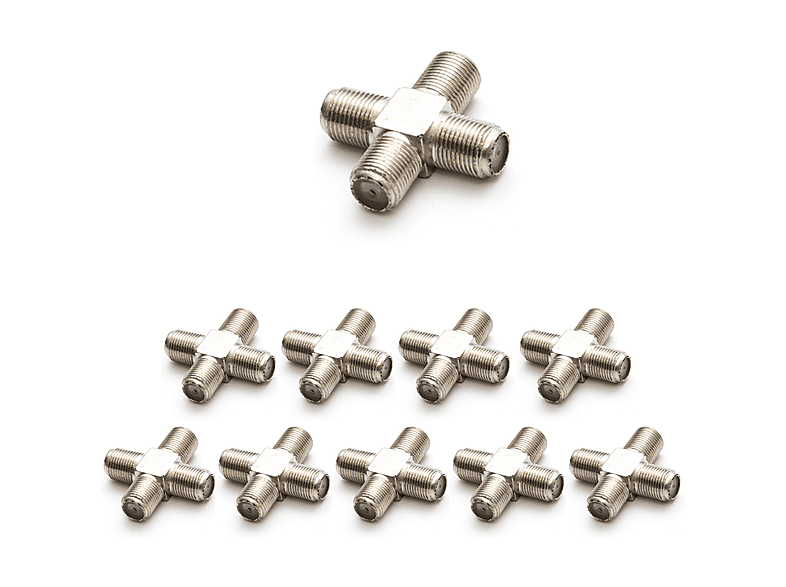 PREMIUMX 10x F-Adapter 4x F-Buchse Verbinder Splitter Koax- und ...
