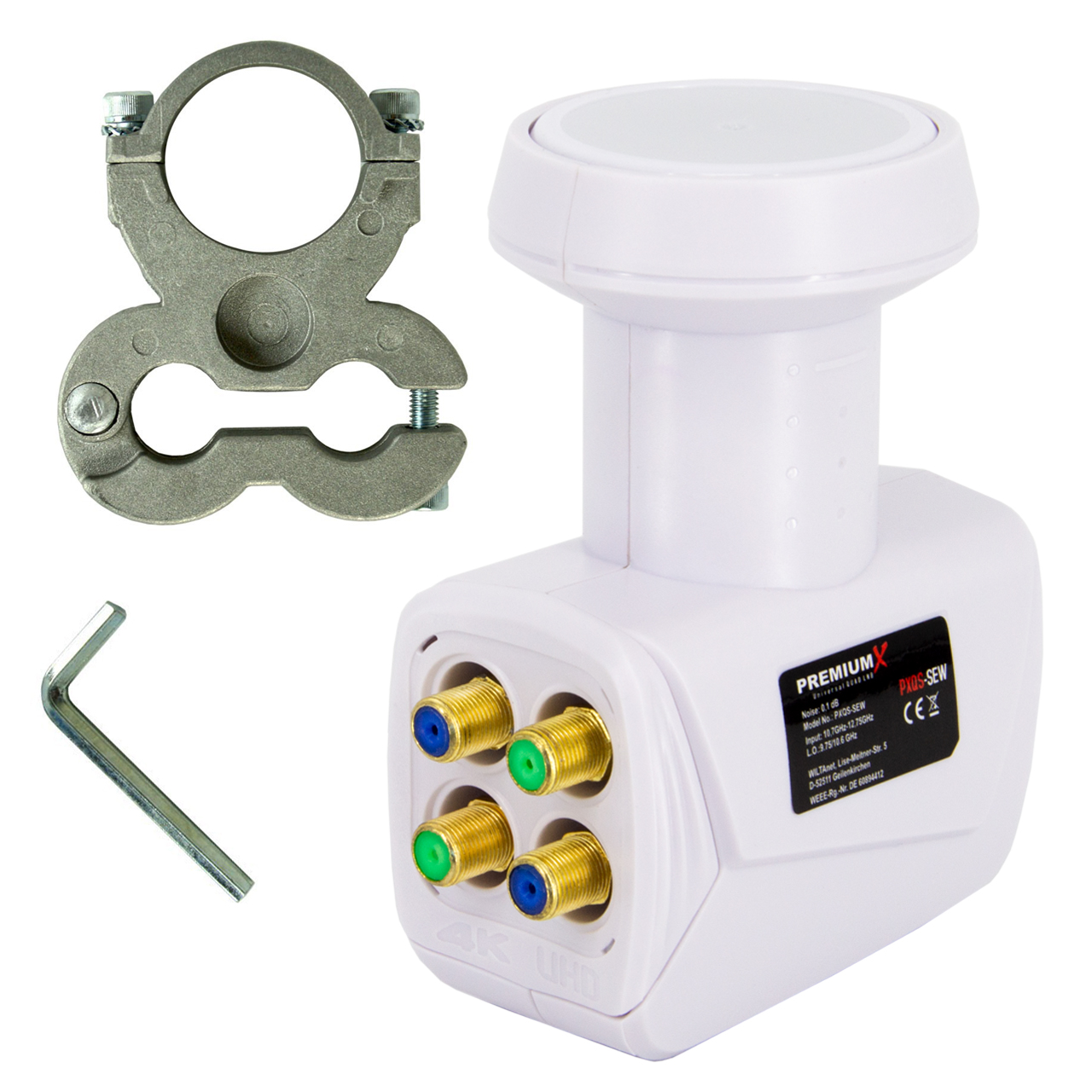 Kit Satélite 4 Pontos Lnb Quádruplo Banda Ku + Suporte Zirok  Jm