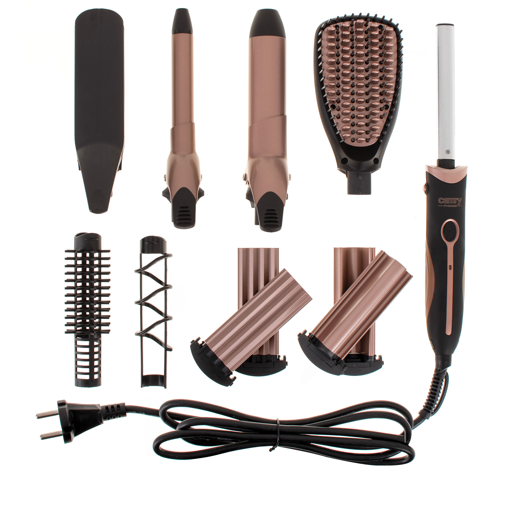 Camry Cr2024 Set cuidado del pelo 5 en 1 plancha rizador tenacillas moldeador cepillo alisador revesti 5en1 50 w