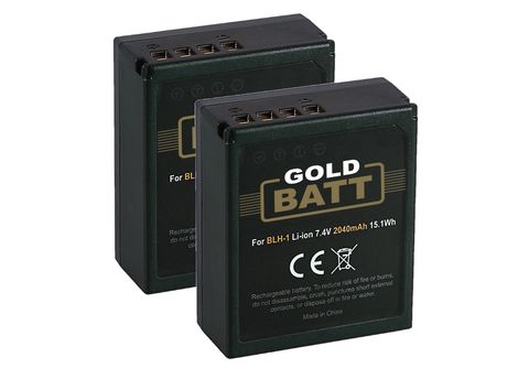 GOLDBATT 2x Akku Kompatibel für Olympus BLH-1 BLH1 Li-Ion Ersatzakku,  2040mAh 2 Stück