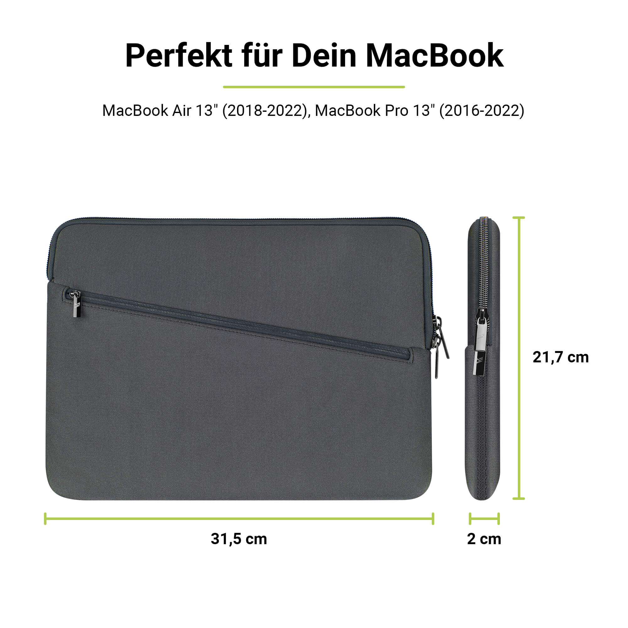 ARTWIZZ Neoprene Sleeve Pro für Air (2016-2022) Neopren, Pro Sleeve MacBook (2018-2022), für 13\