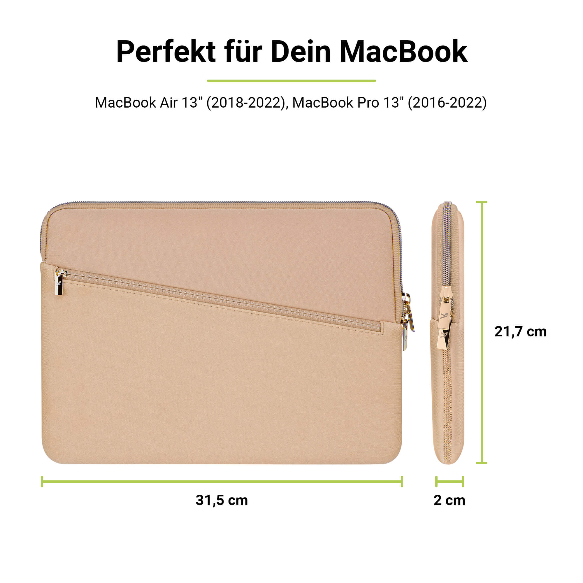 ARTWIZZ Neoprene Sleeve Pro für (2018-2022), Neopren, Pro für MacBook (2016-2022) Apple Notebooktasche 13\