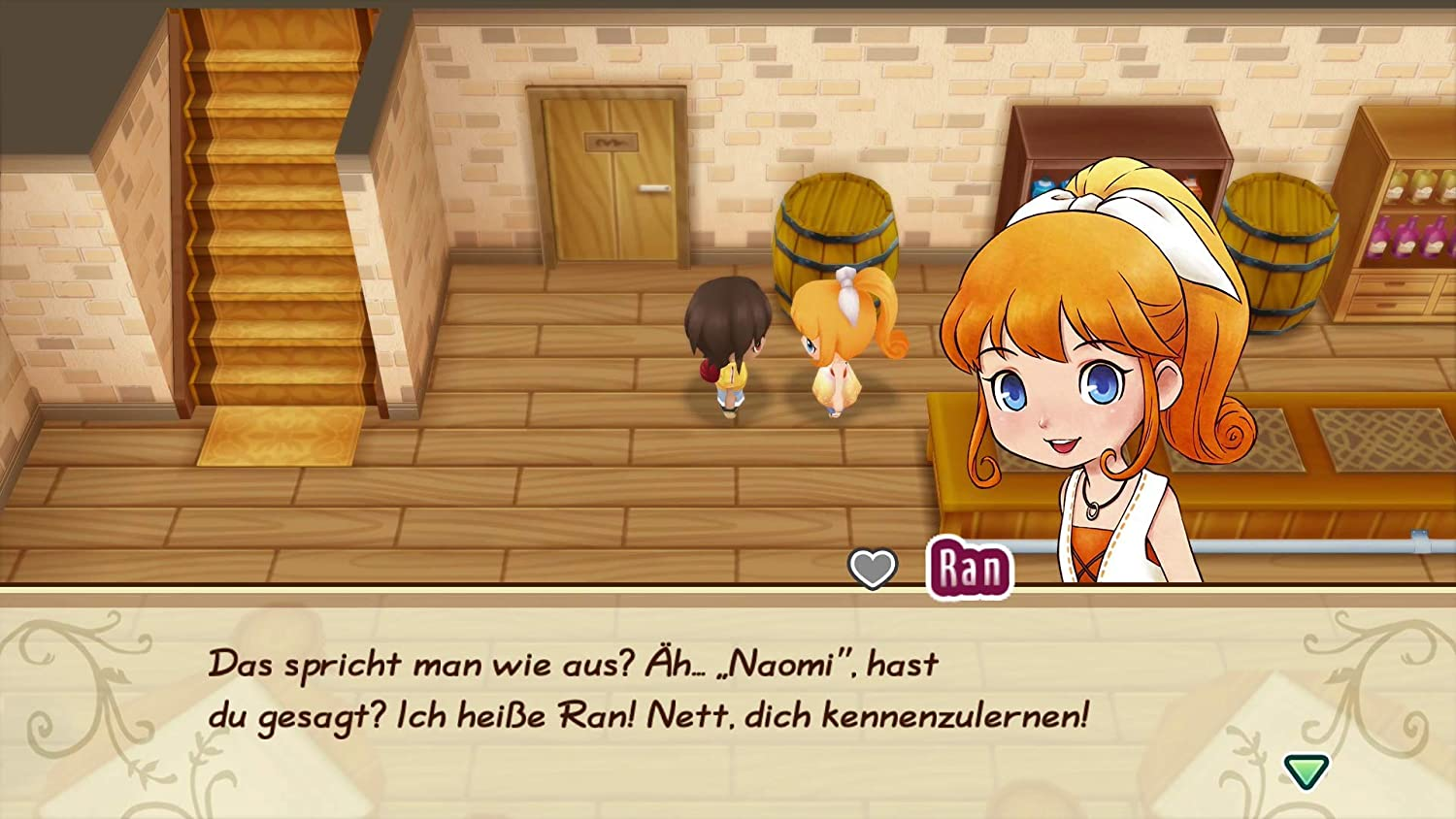 Anime-Charaktere in einem Restaurant mit Sprechblasen.