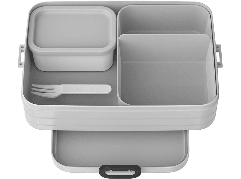 MEPAL Bento-Lunchbox Large Take A – Brotdose m. Fächern, bis zu 4 - 8 Butterbrote, Cool Grey - Grau1500 ml Bento Lunchbox