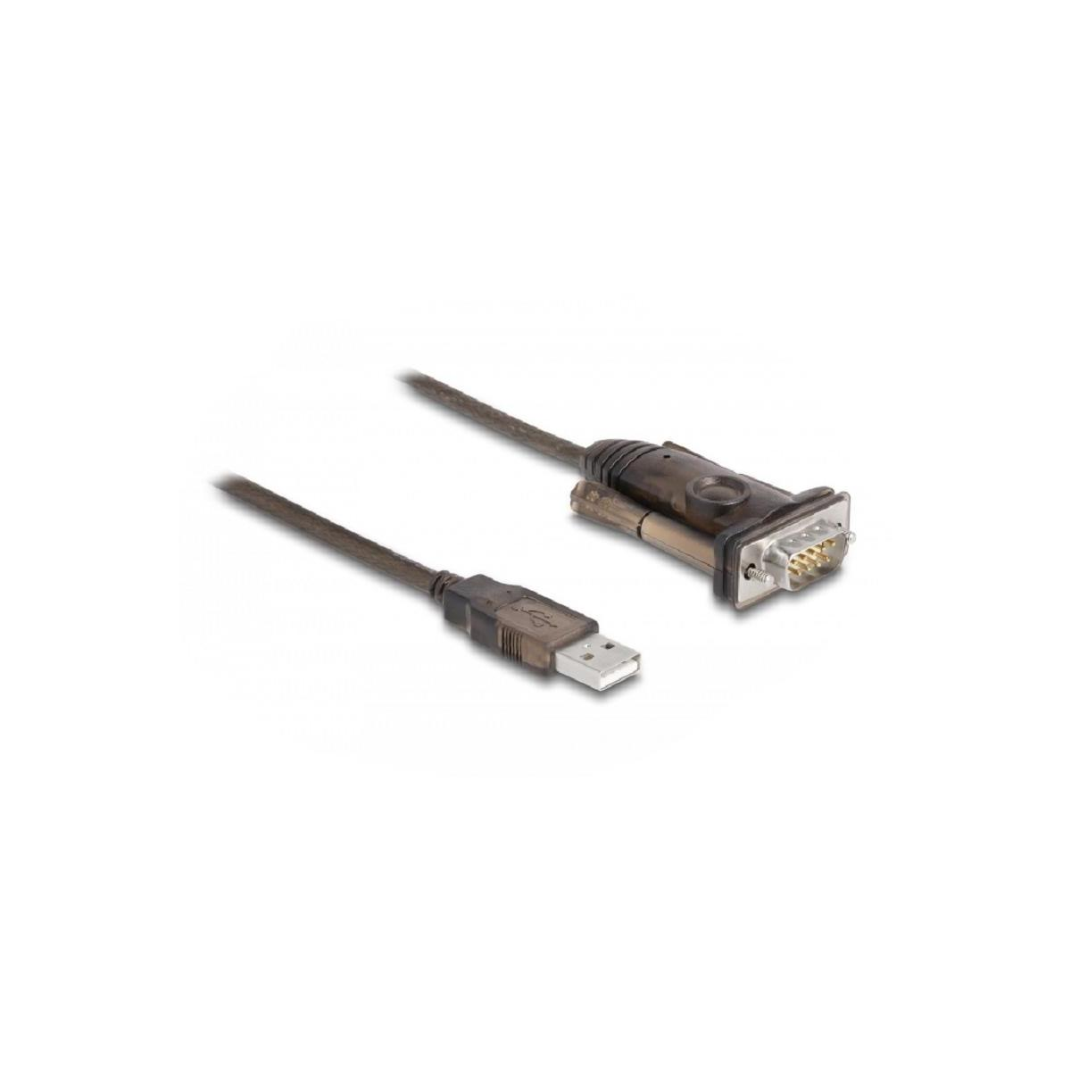 DELOCK DELOCK & zu Typ-A 1xSeriell USB2.0 & Kabel Peripheriegeräte durchsichtig Schwarz, Zubehör Adapter Adapter