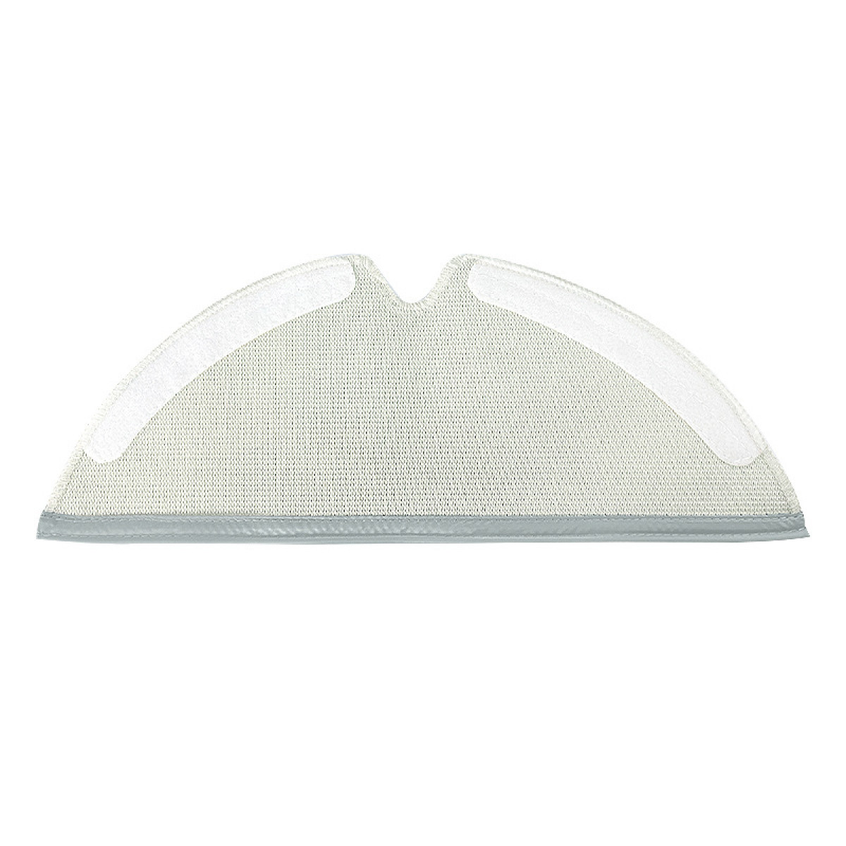 Biało-szary filtr do robota sprzątającego. Materiał siatkowy. Białe tło.