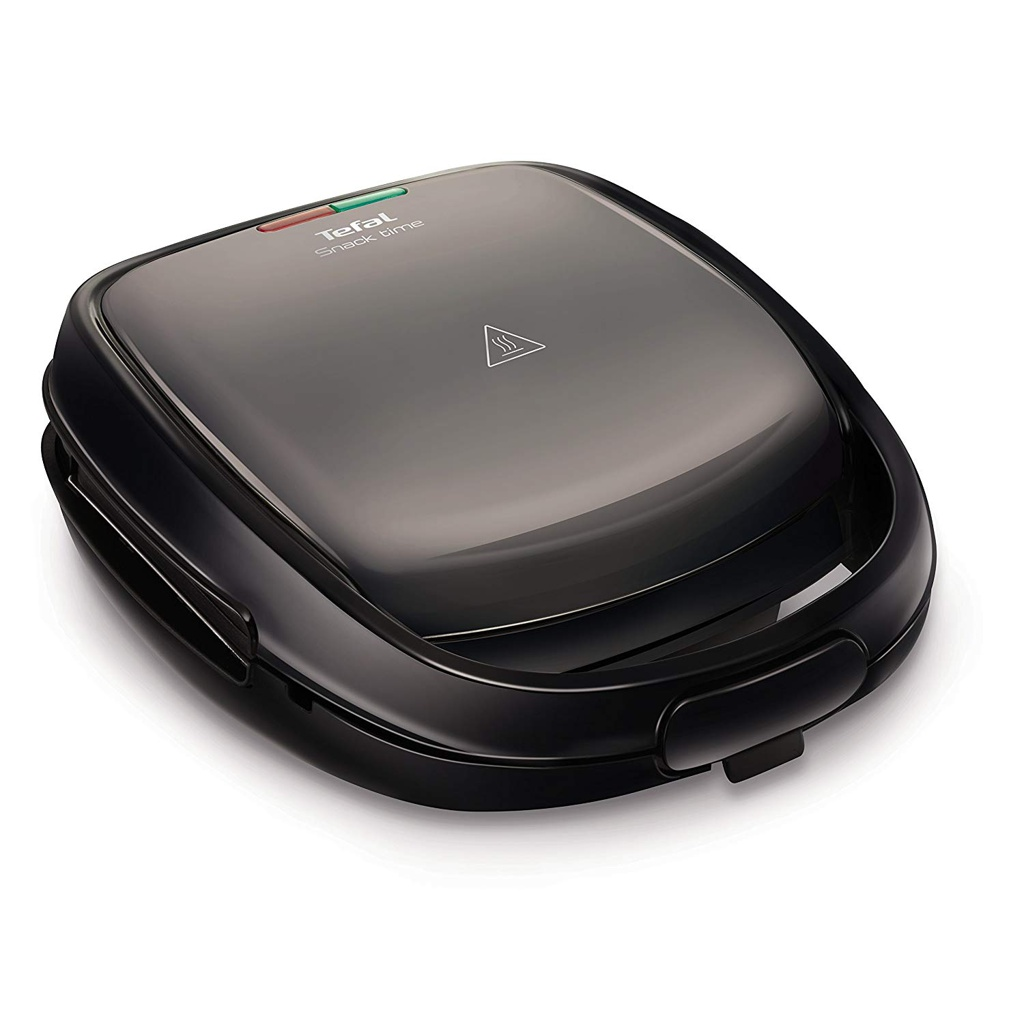 Sandwichera De Tefal sw341b snack time multifuncional para y incluye 2 placas. 700 grisnegro 2waffles 700w