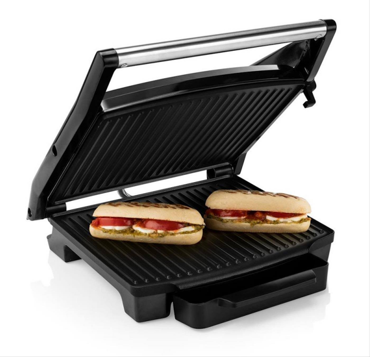 Panini Grill Princess 112416 2000w 30x24 cm sandwichera desconocido gris apertura 180º pequeño