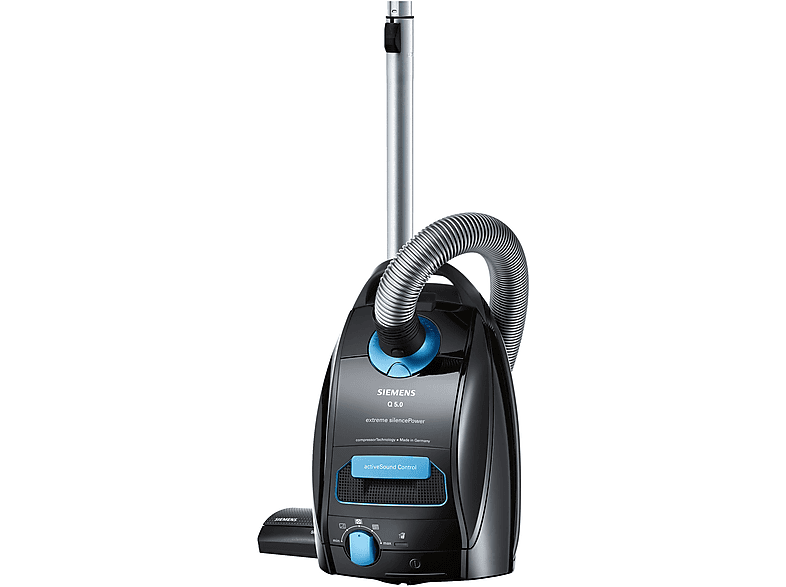 SIEMENS VSQ 5 X 1230 SCHWARZ Zylinder-Vakuum Staubsauger, maximale Leistung: 850 Watt, Schwarz)