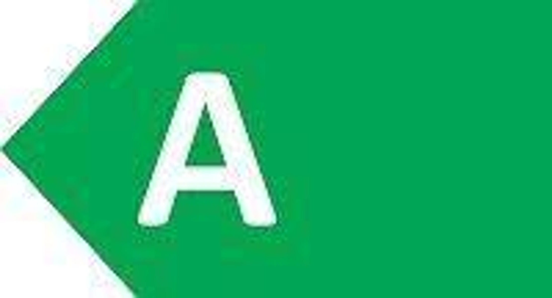 Groen energielabel met een witte A, wat een hoge energie-efficiëntie aangeeft.