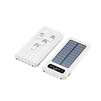 BRIGHTAKE Solar-Powerbank,Schnellladekopf,Solarladung,LED-Design,Outdoor, Drei-Draht-Anschluss,20000 Kapazität Powerbank 10000mAh Weiß