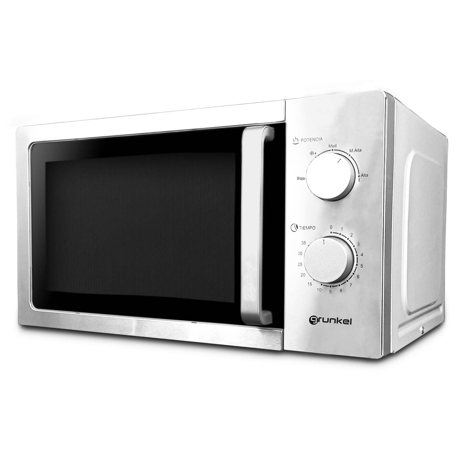 Microondas Libre Instalación mw20inox grunkel 700 4 potencia 20 blanco acero inoxidable litros capacidad y 5