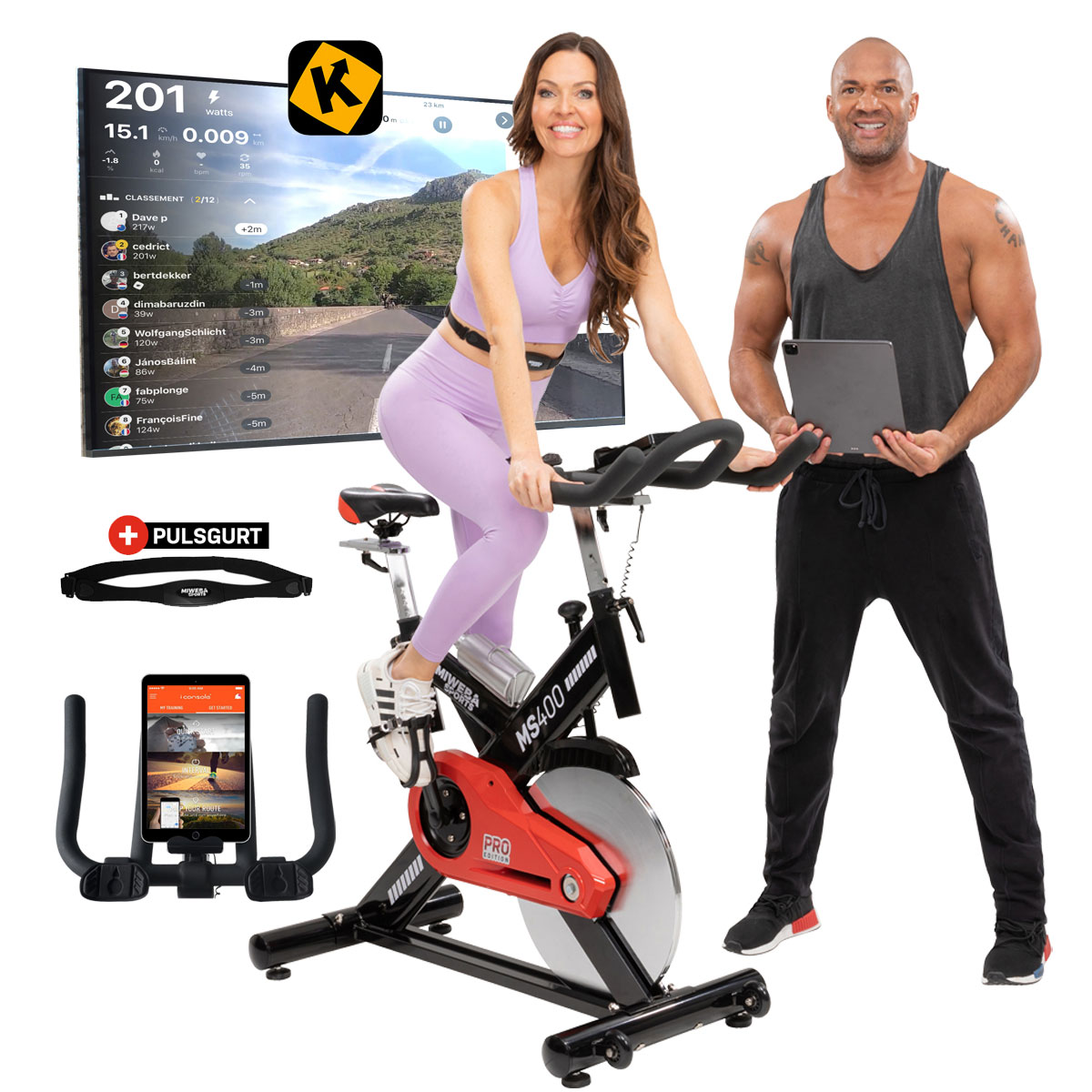 MIWEBA SPORTS Heimtrainer MS400 Indoor Cycle, Indoor Cycle, Fitnessfahrrad, schwarz Speedbike