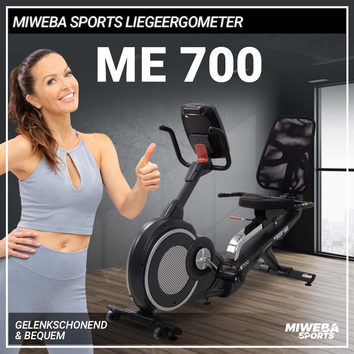 SPORTS Heimtrainer MIWEBA ME700 Ergometer, schwarz