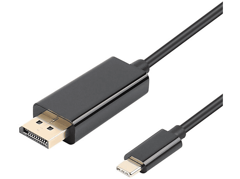 INF USB-C zu DisplayPort (DP) Adapter schwarz, 4K USB-C kabel (1,8 m)