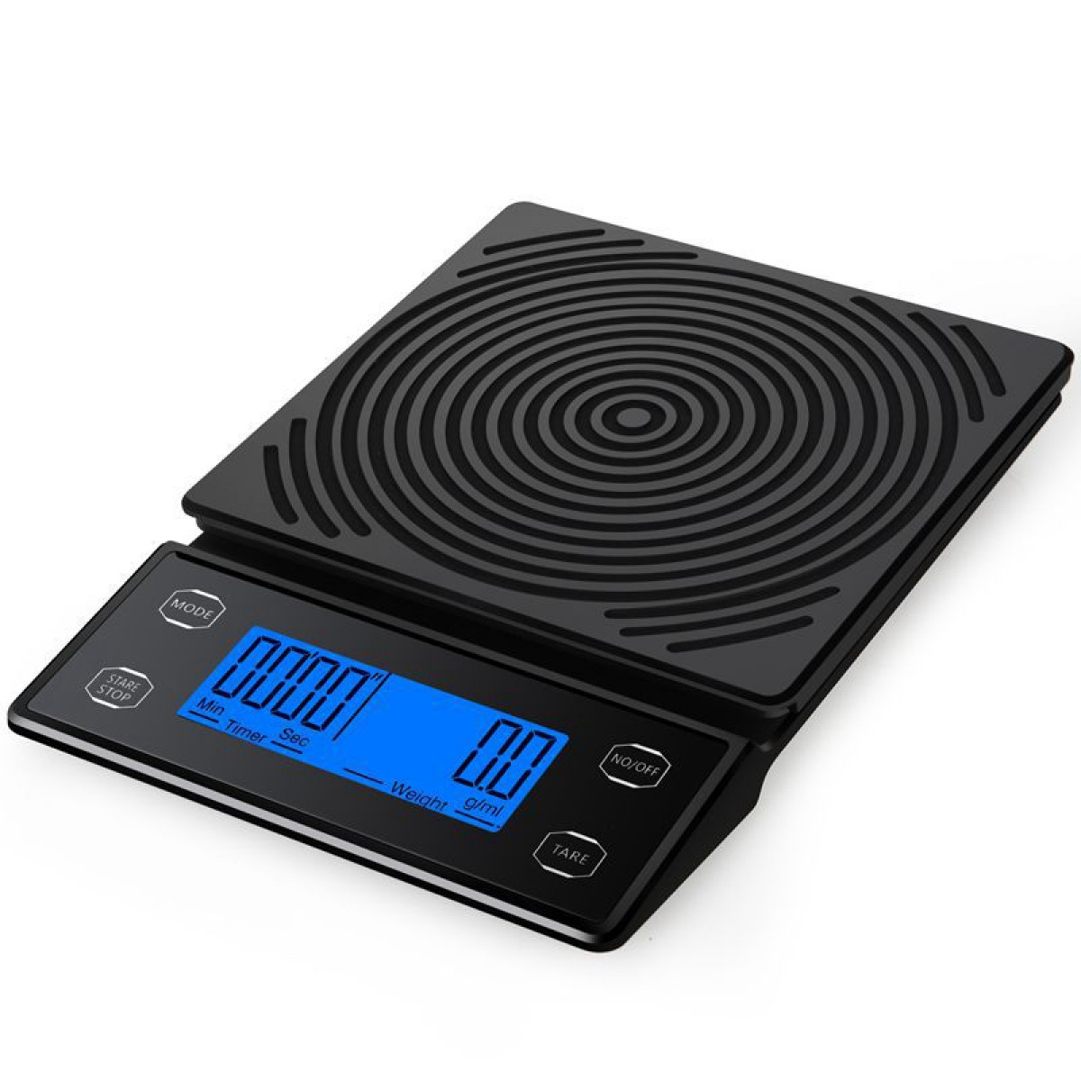 INF Digitale 5kg Küchenwaage Timer (Max. USB-gesteuert Kaffeewaage kg / 0,1g mit Tragkraft: 5