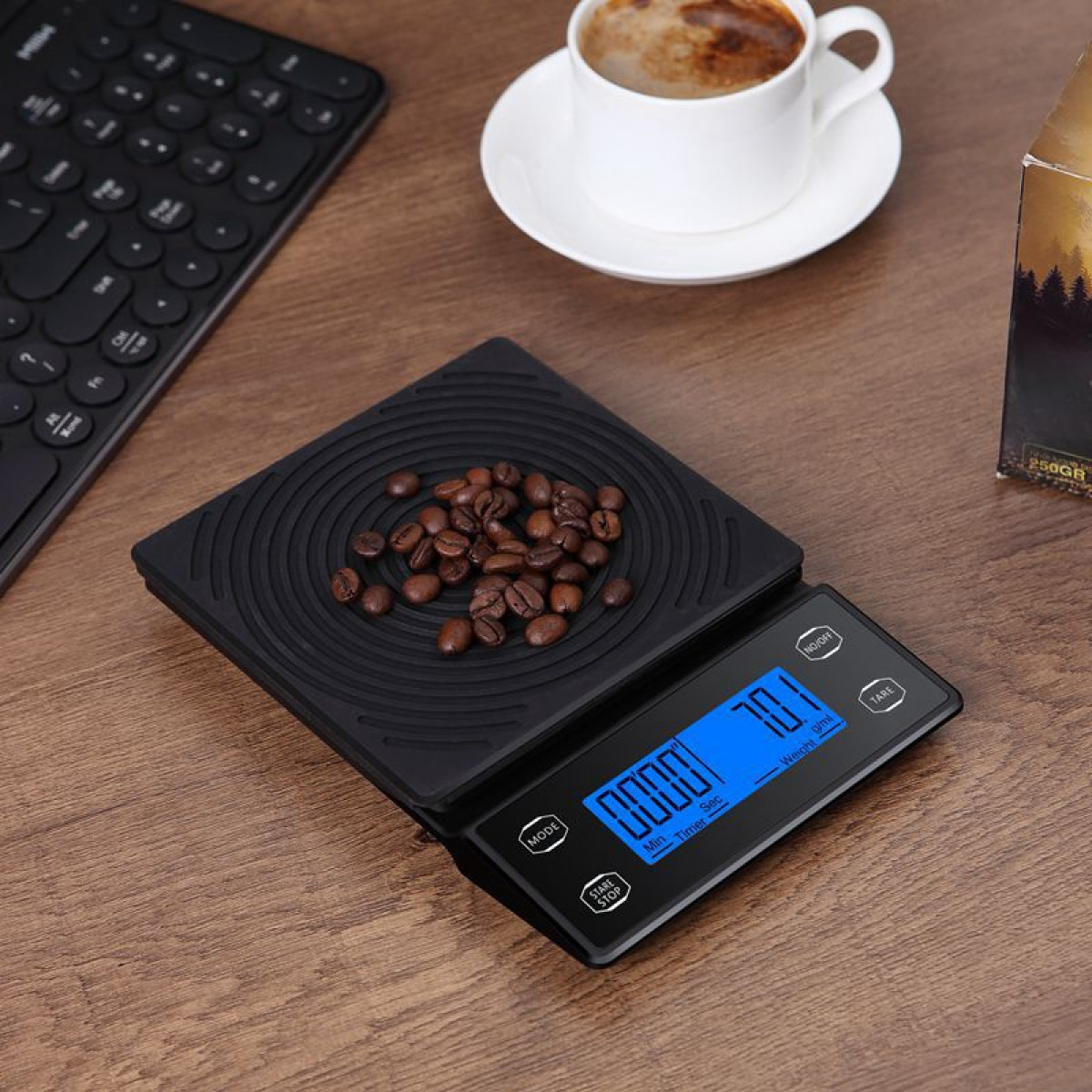 Küchenwaage kg Tragkraft: (Max. / 5 mit 5kg INF USB-gesteuert Kaffeewaage Digitale 0,1g Timer
