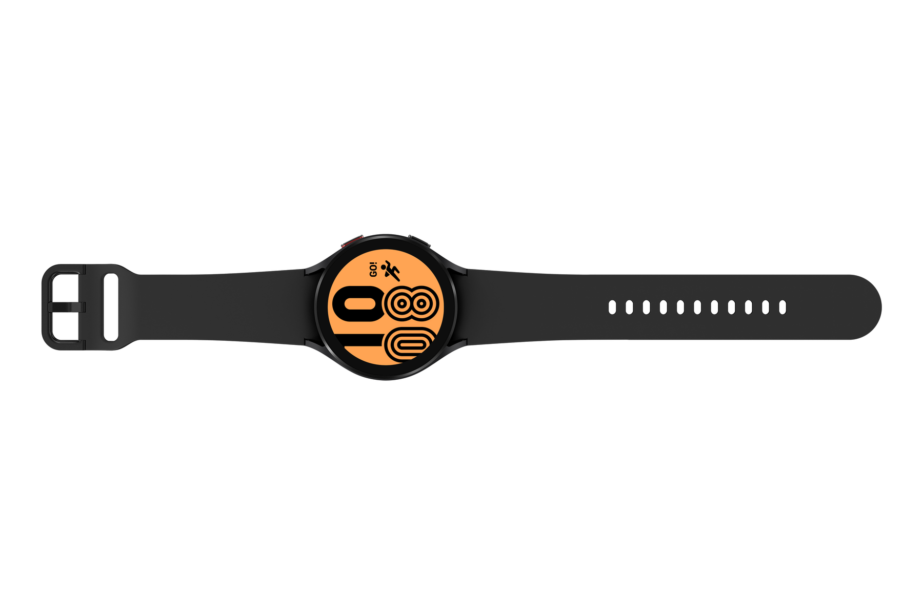 SAMSUNG R870 Galaxy Watch M/L, Kunststoff, Smartwatch 4 schwarz Aluminium
