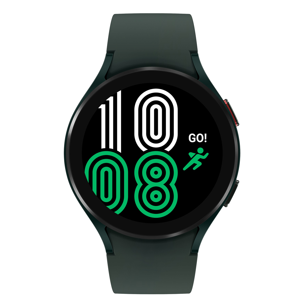 M/L, SAMSUNG WATCH4 GALAXY GREEN 44MM Fluorkautschuk, Smartwatch Green Aluminium LTE