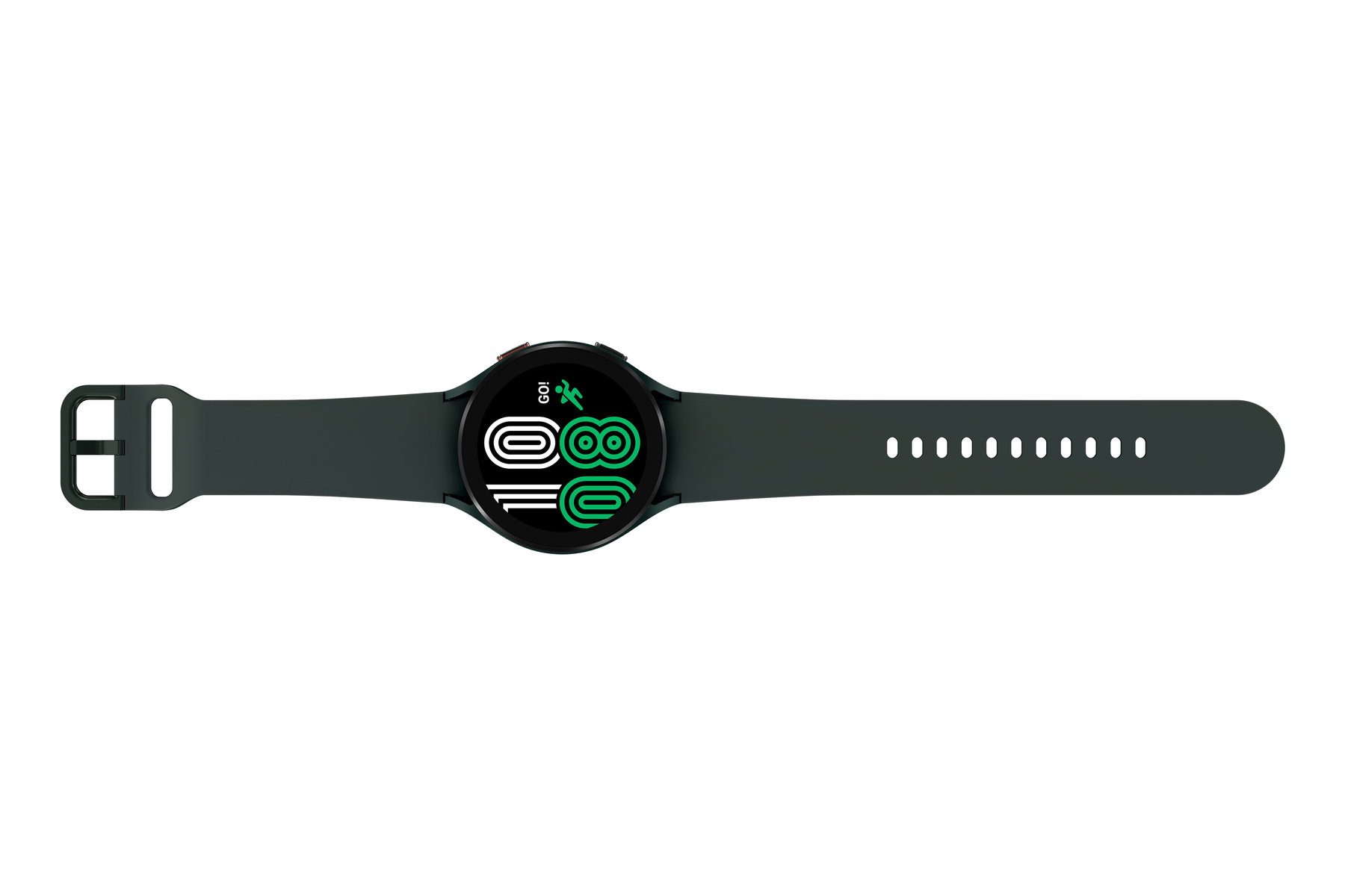 M/L, SAMSUNG WATCH4 GALAXY GREEN 44MM Fluorkautschuk, Smartwatch Green Aluminium LTE