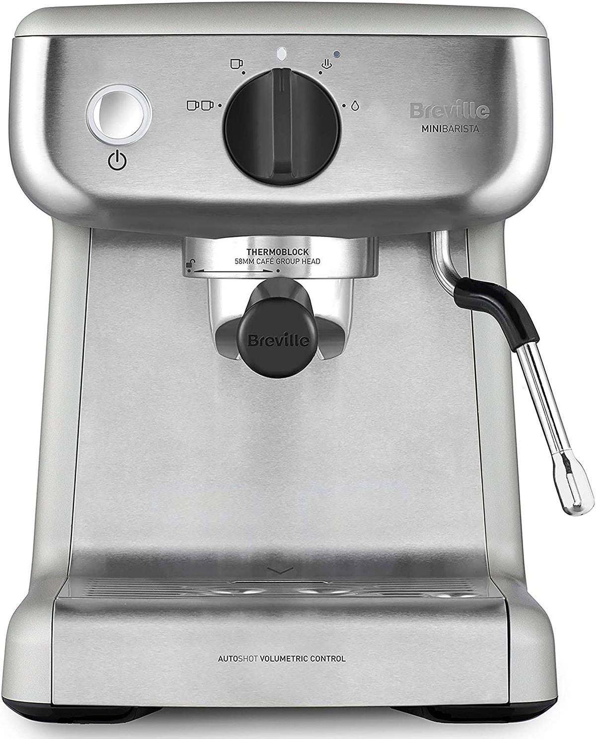 Cafetera express - VCF125X BREVILLE, 15 barbar, 1350 W, 2 tazas, Inox