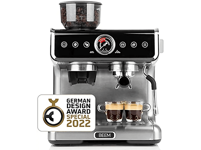 BEEM SiebträgerMaschine EspressoGrindProfession Espressomaschine Schwarz, Silber MediaMarkt