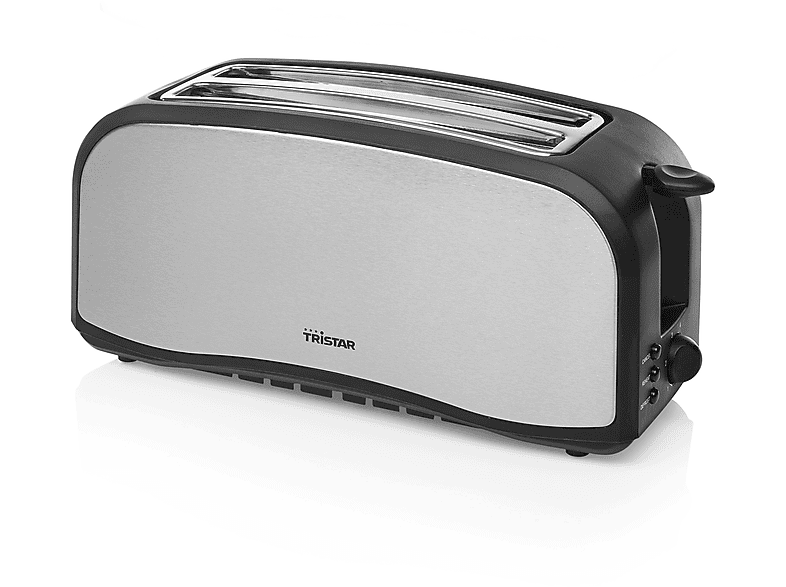 TRISTAR BR-1046 Toaster Silber-Schwarz (1,400 Watt, Schlitze: 2)