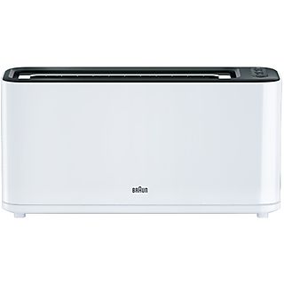 Tostadora - BRAUN HT3100WH, 1000 W, 1 ranuras, 1 rebanadas, 7 niveles tostado, Blanco