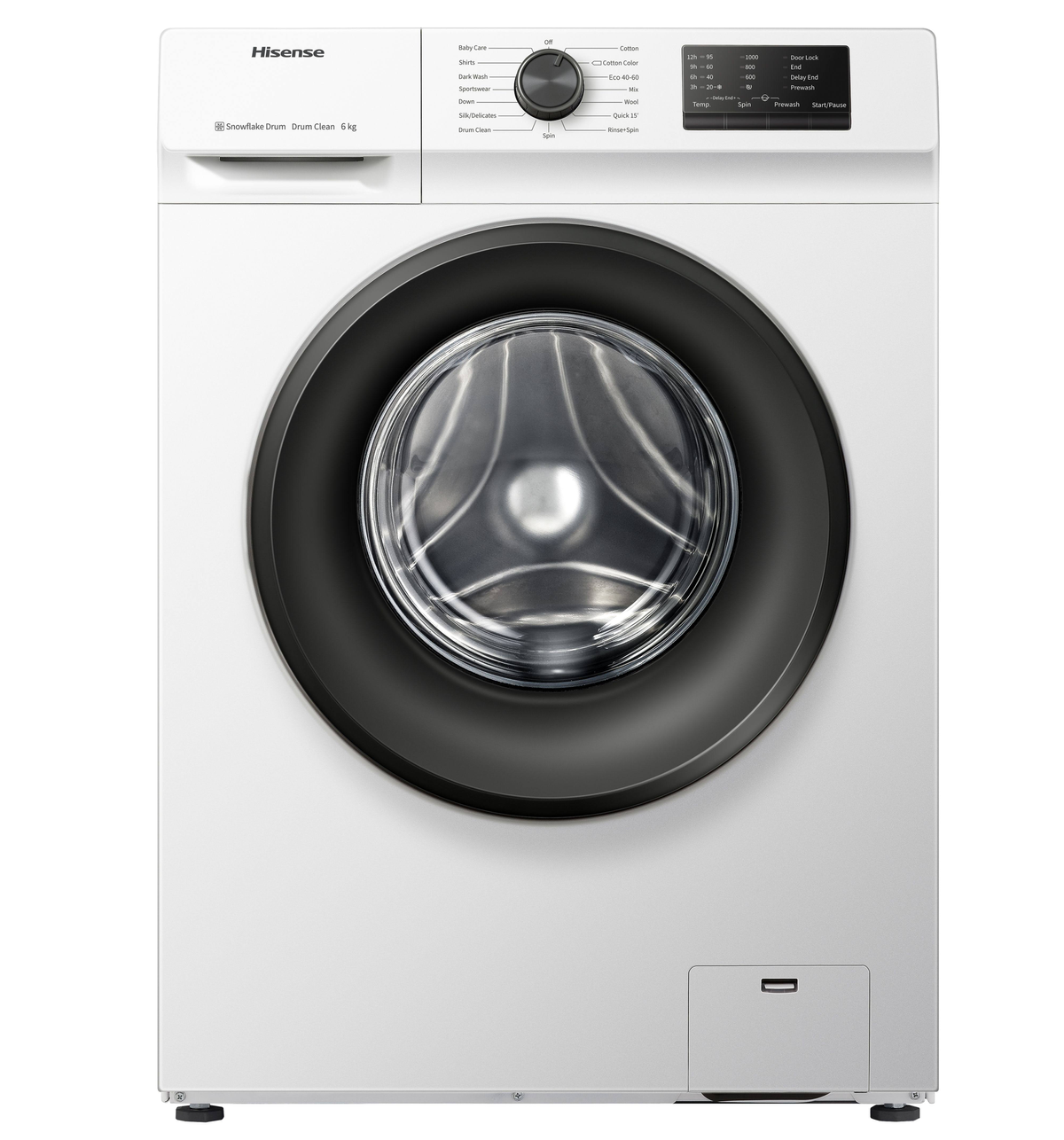 Lavadora carga frontal - WFVC6010E HISENSE, 6 kg, 15 programas, Blanco