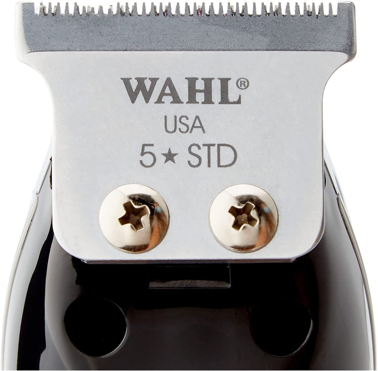 Wahl USA 5-Sterne STD Haarschneidemaschinenklinge mit Schrauben und Zähnen sichtbar.