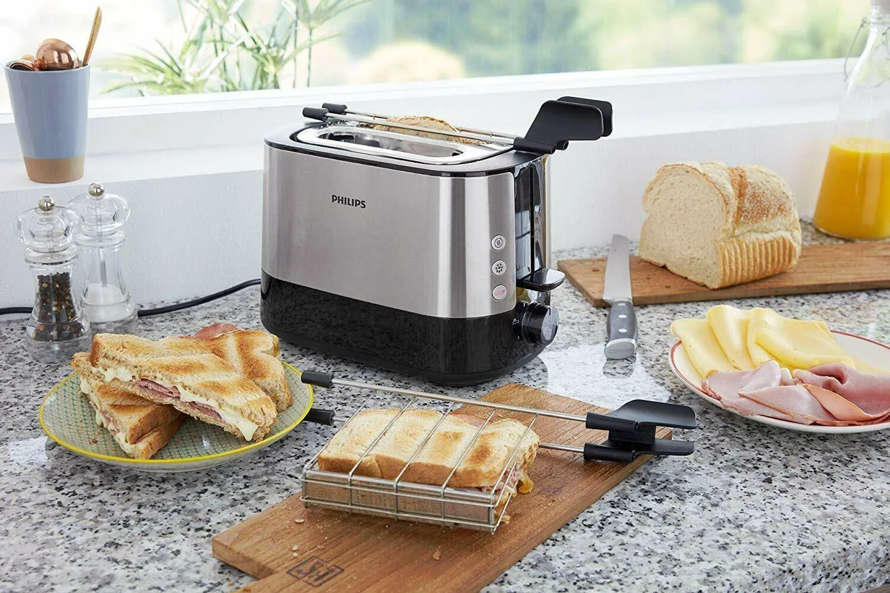 PHILIPS HD2639/90 Toaster Acciaio 2) (730 Schlitze: Watt