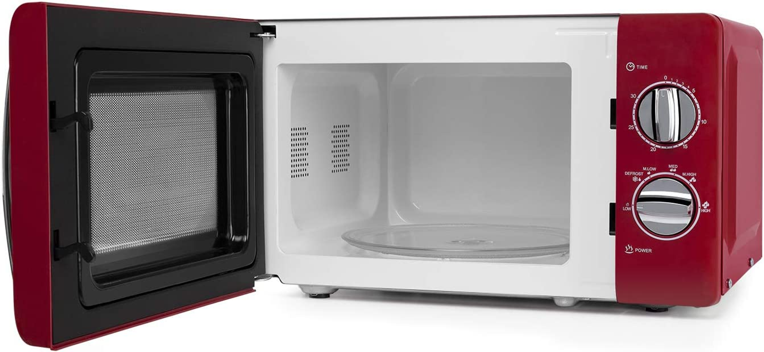 Forno A Microonde Orbegozo MI2020 | 700W, 20 Litri | Rosso E Argento | 6 Livelli Di Potenza