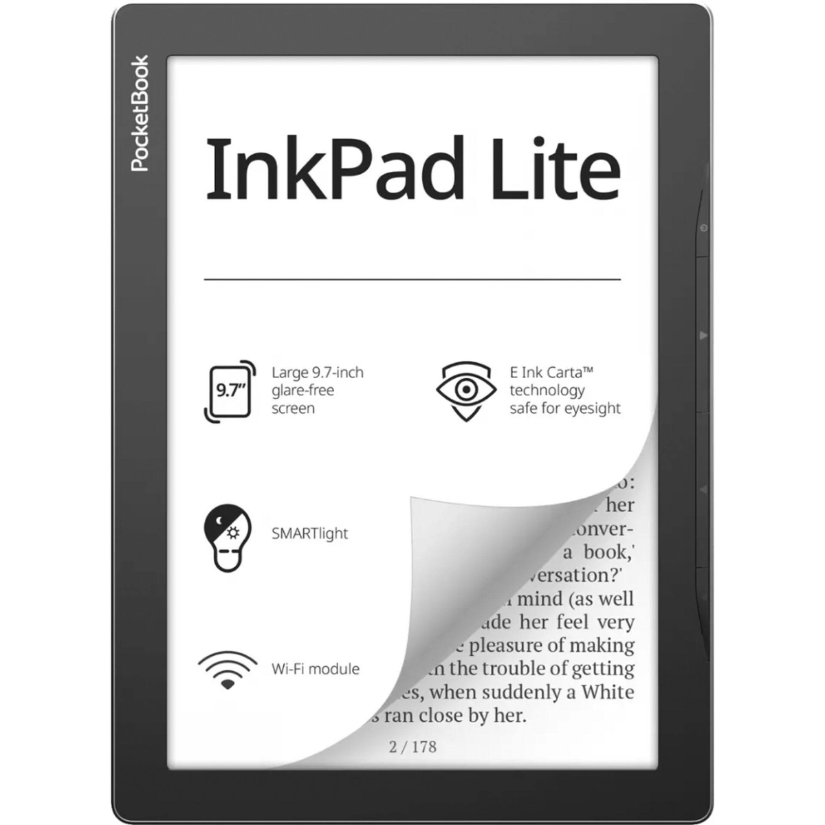 E-book - PB970-M-WWW POCKETBOOK, 9,7 ", 8 GB, 1200 x 825, E Ink Carta, Gris