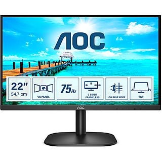 Monitor - AOC 22B2H/EU, 21,5 ", Full-HD, 4 ms, 75 Hz, Negro