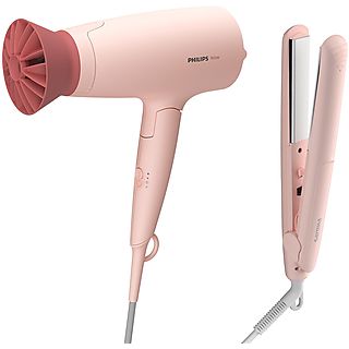 Secador - PHILIPS BHP398/00, 1600 W, 3 niveles temperatura, 3 velocidades, Rosa