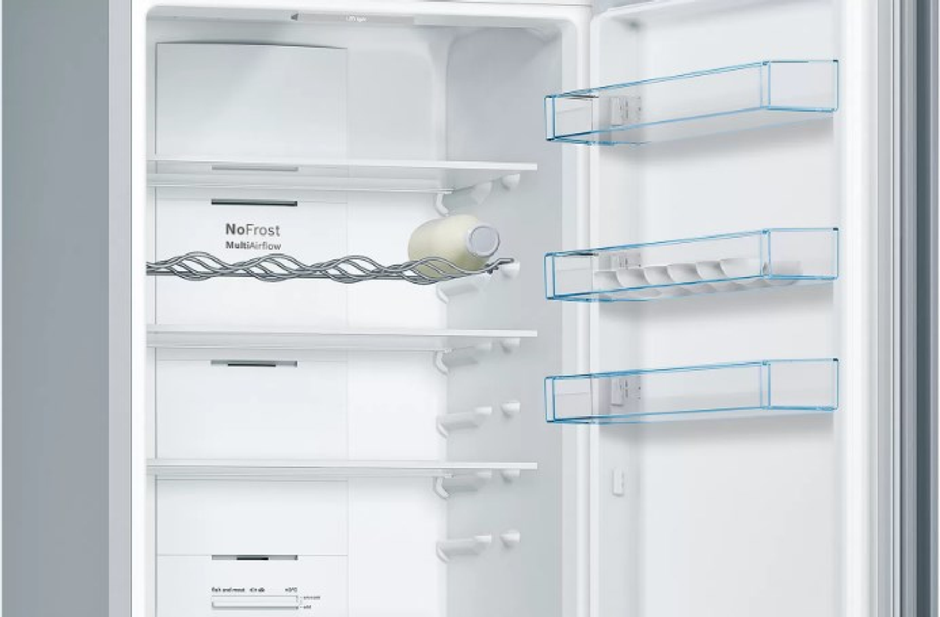FRIGORIFERO COMBINATO BOSCH KGN39VLEB, 2 Porte, L 60 cm, No Frost, Capacità netta totale 368 l, Rumorosità: 39 dB(A), 5 ripiani, Dimensioni: L 60 cm A 186 cm P 66 cm, Acciaio inox, Classe E