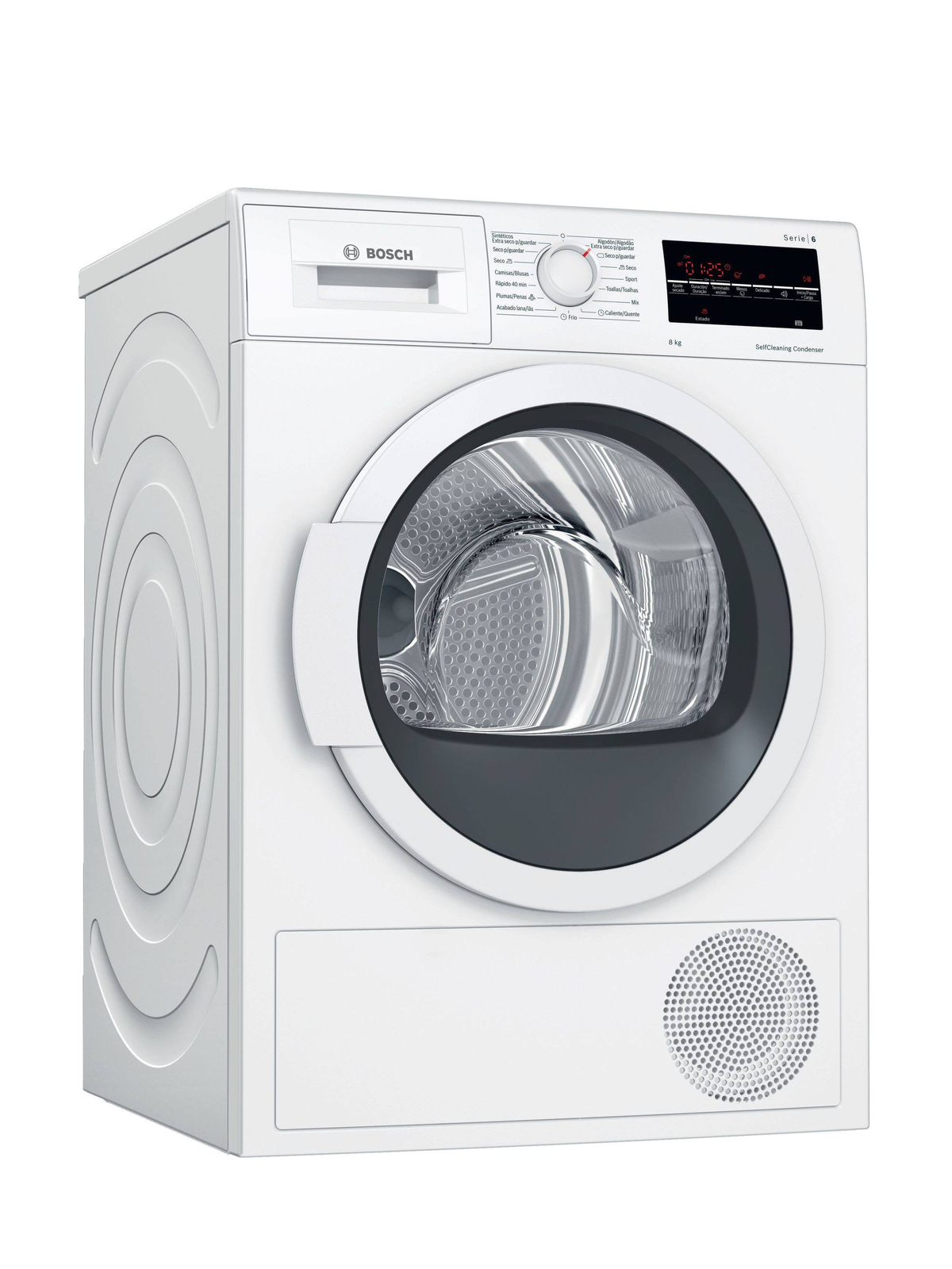 Secadora - WTG87249ES BOSCH, BOMBA CALOR, Independiente, 8 kg, 9 programas, Blanco