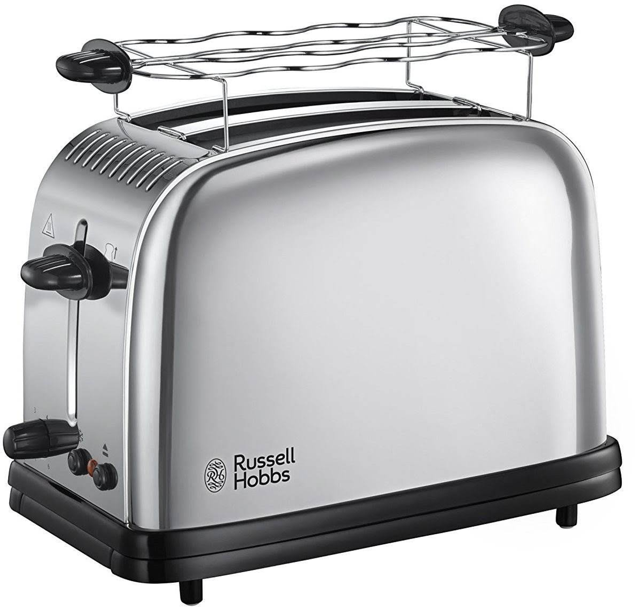 Russell Hobbs Chester con ranuras extragrandes victory 2 cortas y anchas para rebanadas bandeja recogemigas calientapanecillos cancelar descongelar acero inoxidable plata 2331056 tostadorarussell 1670 w tueste gris 2331057 retro 1200 23310 1670w