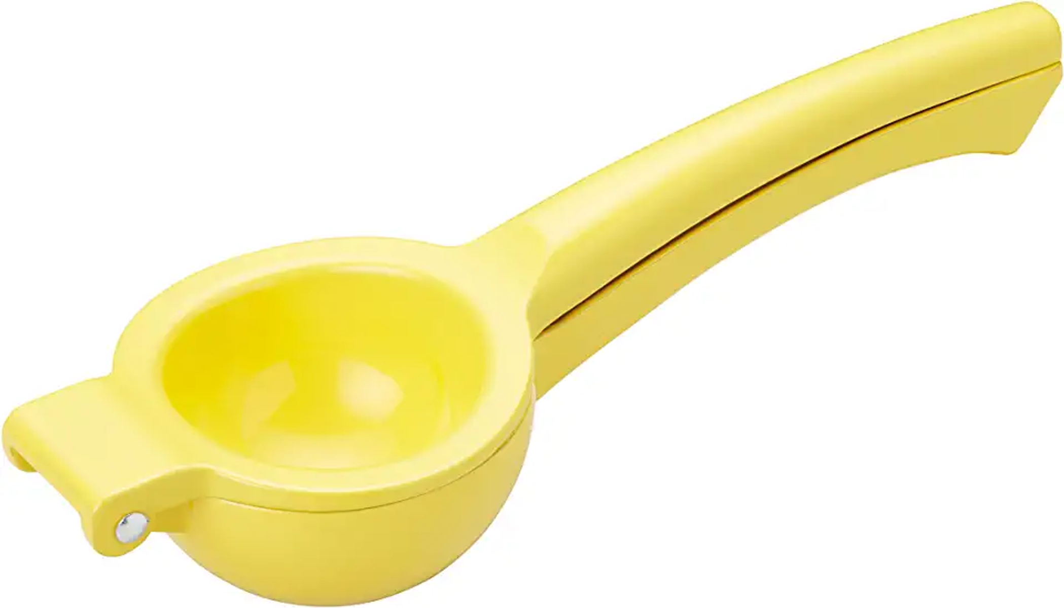 Uno spremi limoni giallo su sfondo bianco.
