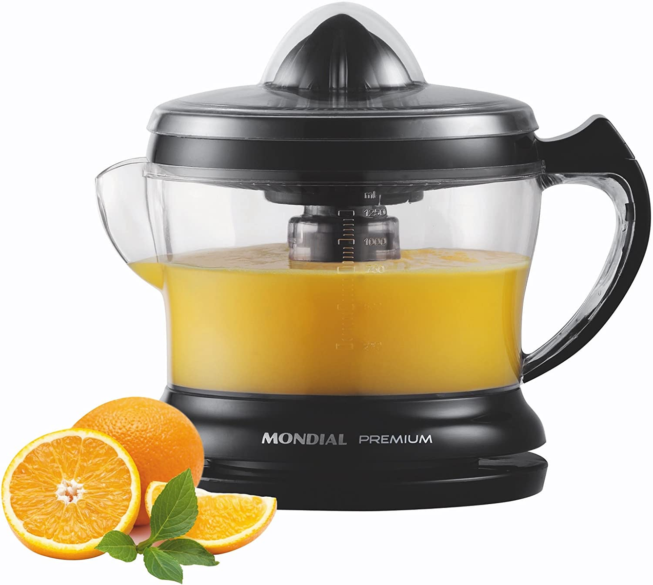 Exprimidor Mondial E02 negro 30w 125l recoge cable premium 30 citrus press smart