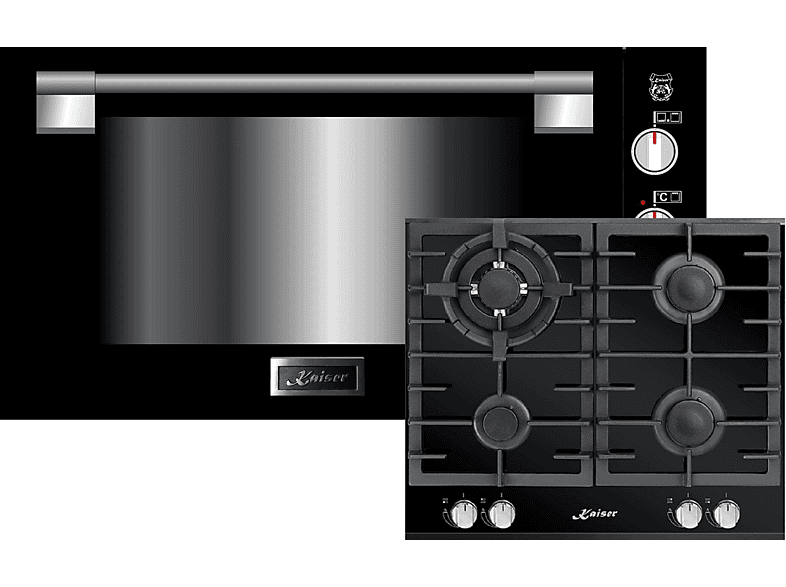 KAISER EG 9371 + KCG 6380 Turbo, Herdset (Gaskochfeld, A, 98 Liter)