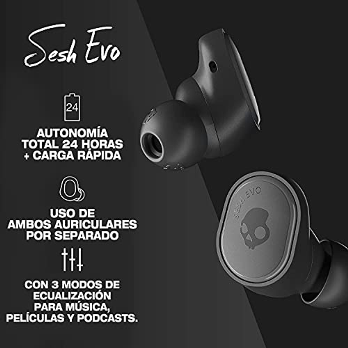 SKULLCANDY S2TVW-N740 Black TW EVO True In-ear Bluetooth SESH Kopfhörer TRUE BLACK